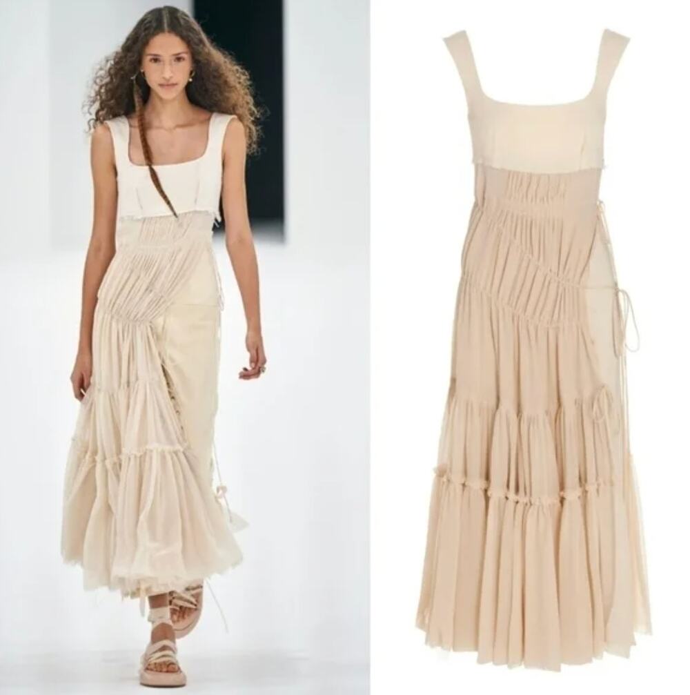 NWOT Max Mara Sportmax Orli Double Gauze Cotton/Silk Midi Dress, size IT38/XS